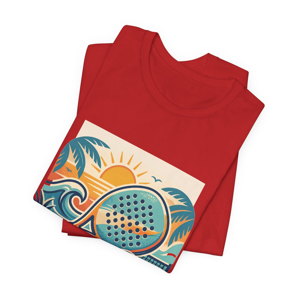 Beach Paddle Tennis T-Shirt | Retro Teal Orange Paddle | Lock In | Unisex Tee Gift