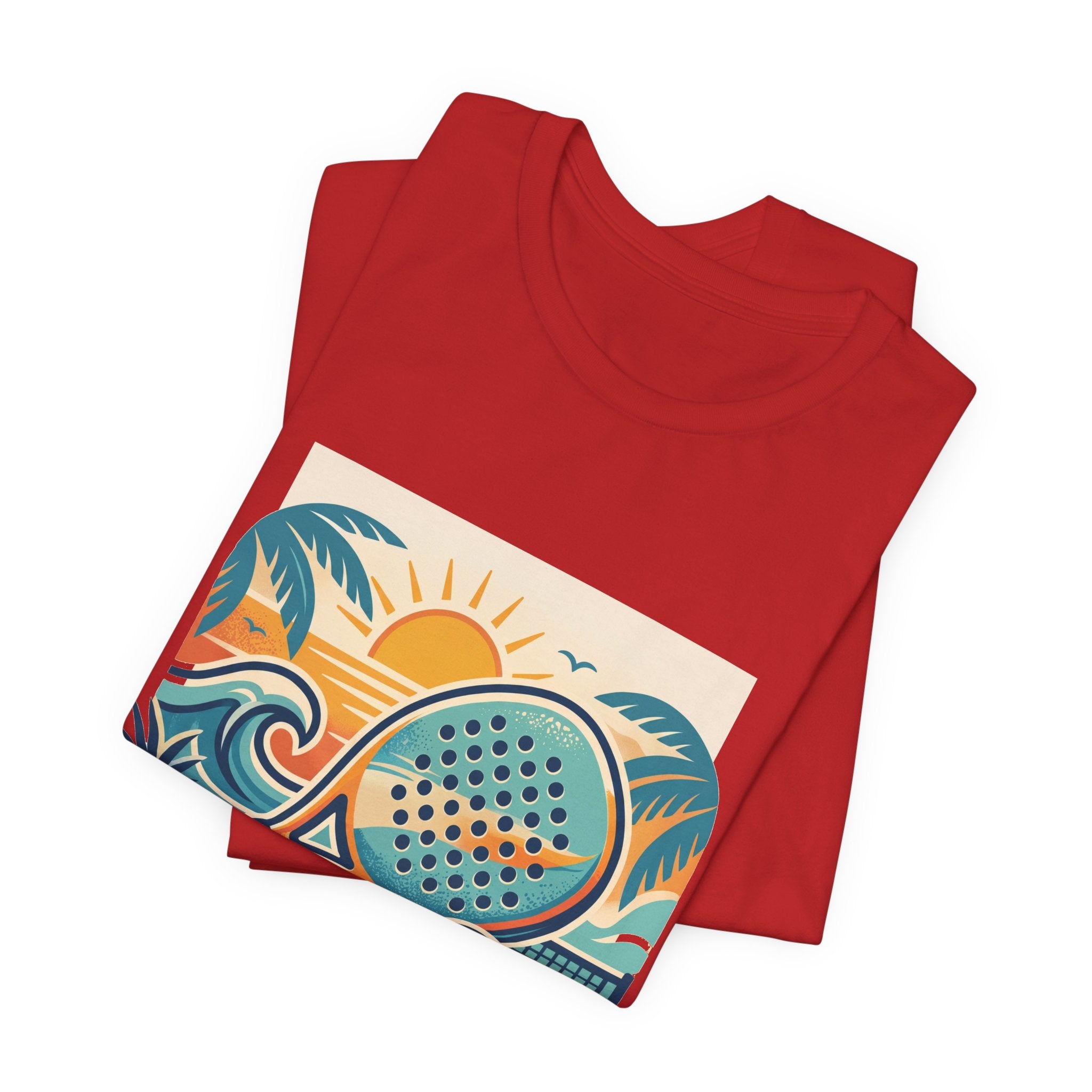 Beach Paddle Tennis T-Shirt | Retro Teal Orange Paddle | Lock In | Unisex Tee Gift