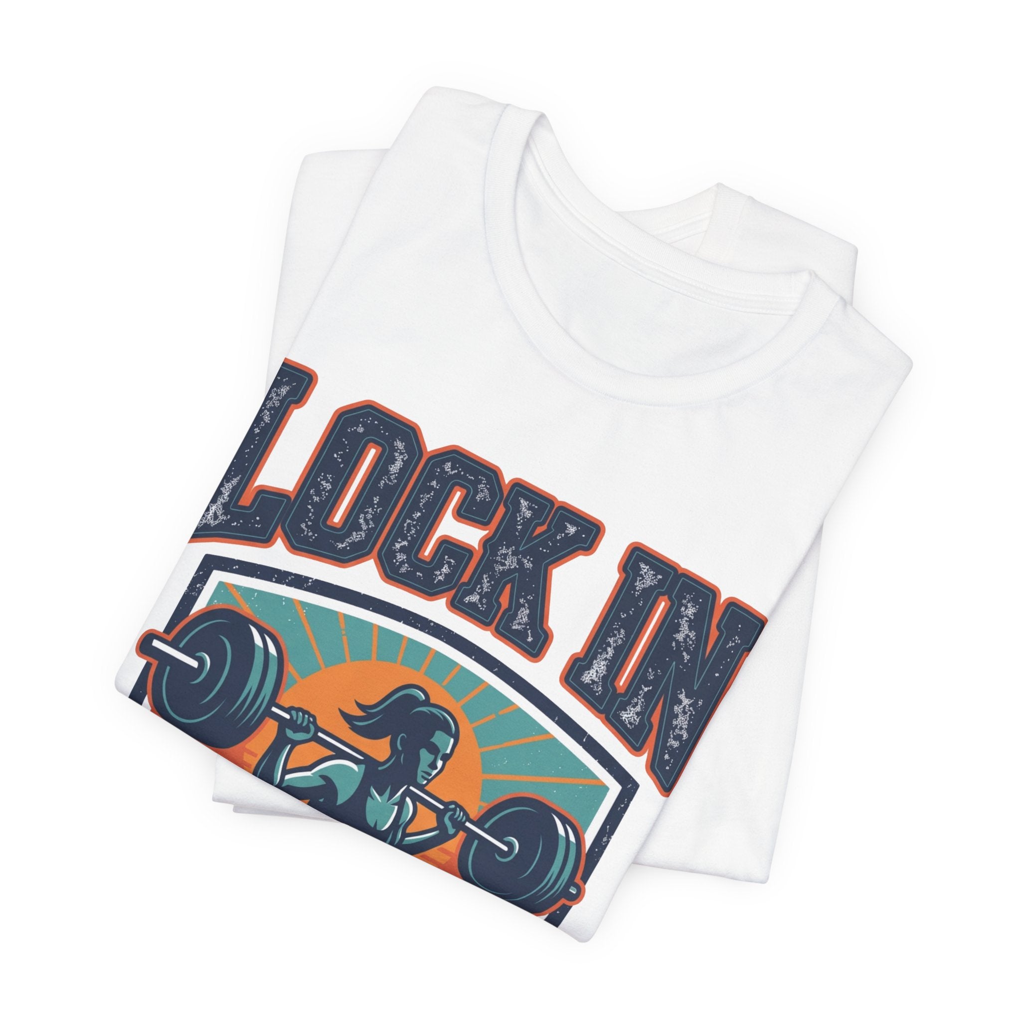 Lock In Gym T-Shirt | Motivational Weightlifting Tee | Women Barbell Squat Shirt | Fitness Gift
