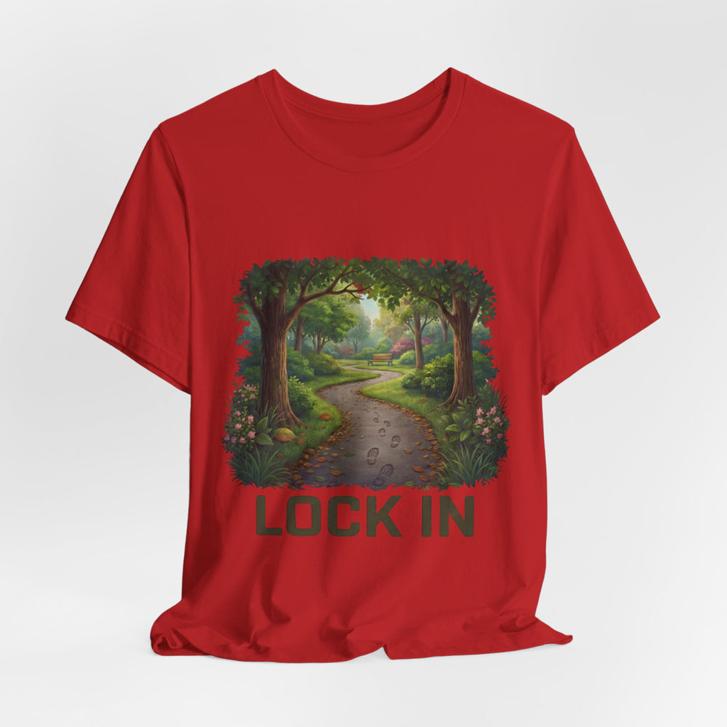 Forest Walk T-Shirt | Footprint Trail Tee | Nature Path Shirt | Lock In Life | Unisex Heavy Cotton Graphic Tee