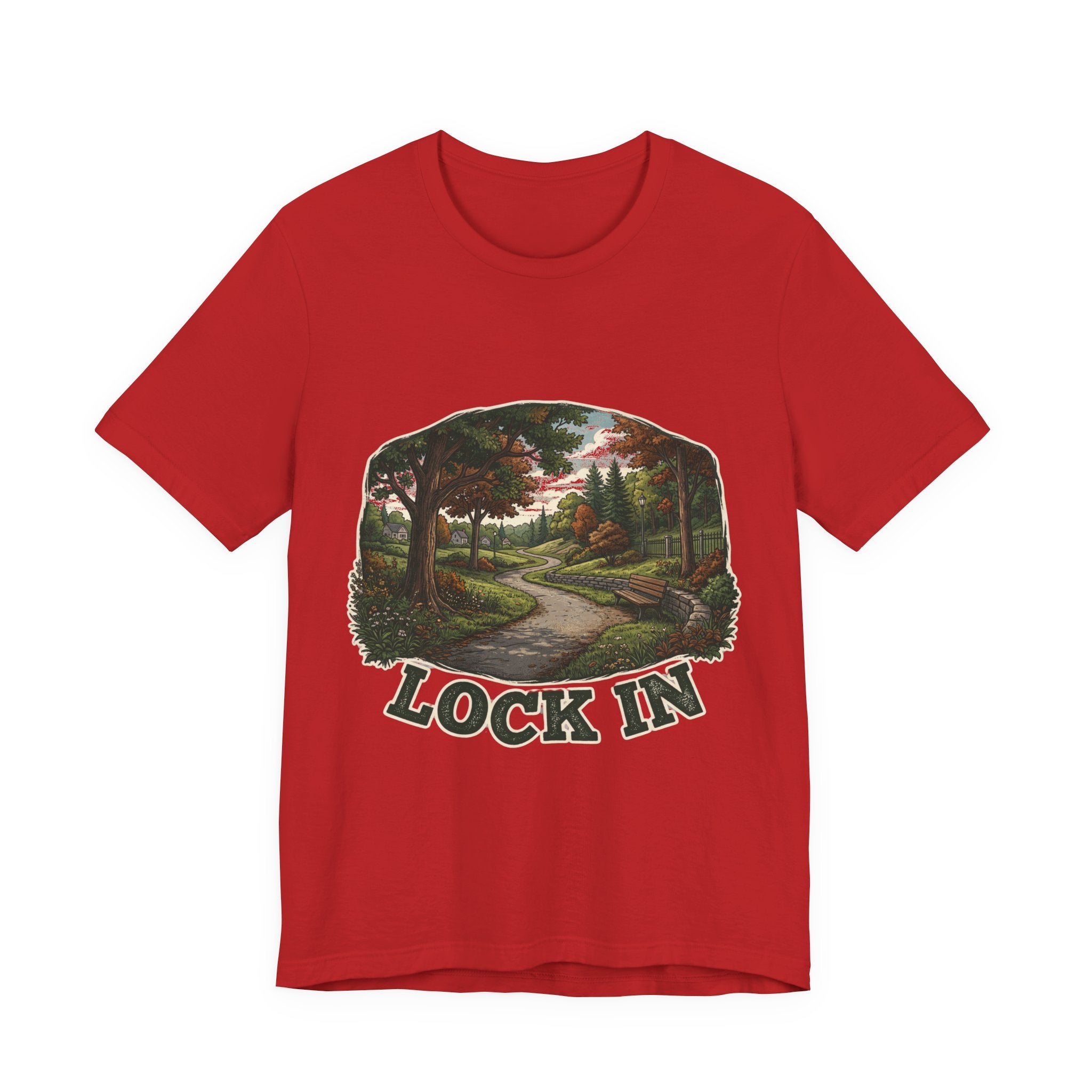 Autumn Walking T-Shirt | Fall Trail Tee | Nature Path Shirt | Lock In Life | Unisex Heavy Cotton Graphic Tee