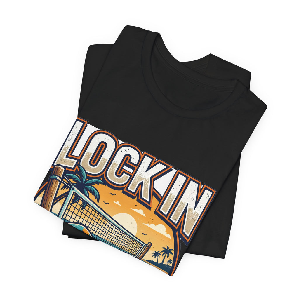 Beach Tennis T-Shirt | Bold Orange Two Paddles Net | Lock In | Unisex Gift