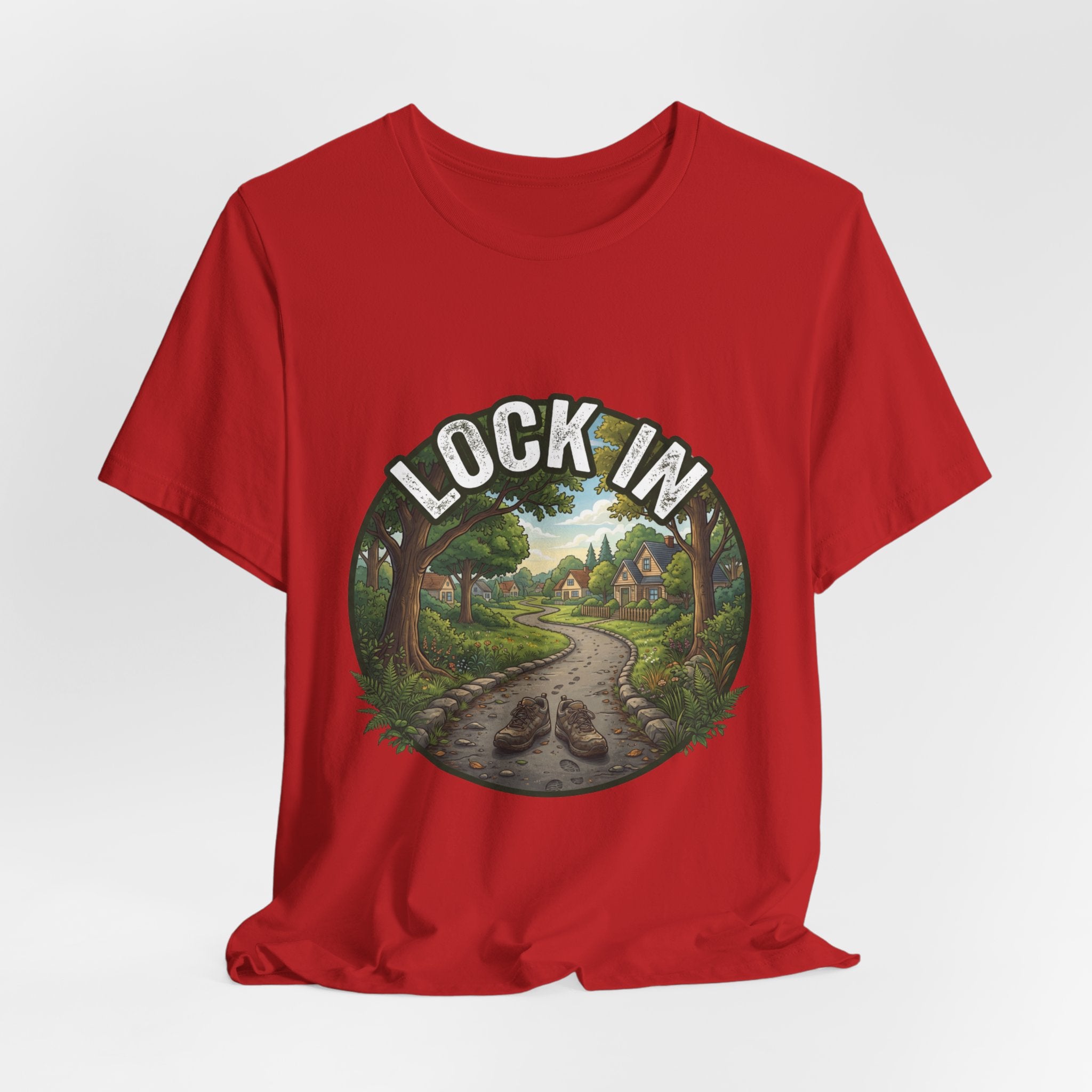 Walking Trail T-Shirt | Nature Path Tee | Outdoor Hiking Shirt | Lock In Life | Unisex Heavy Cotton Graphic Tee