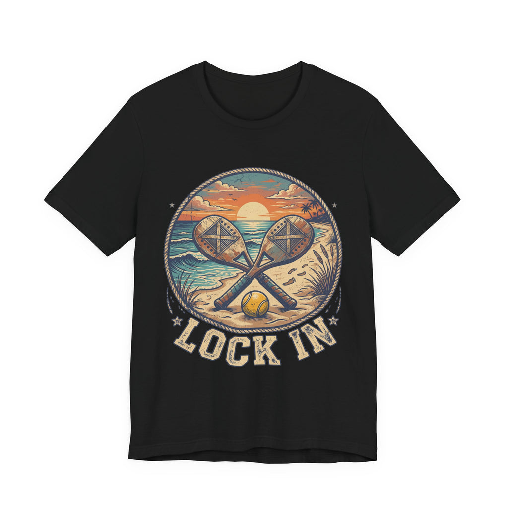 Beach Tennis T-Shirt | Vintage Sunset Paddle Tee | Unisex Heavy Cotton