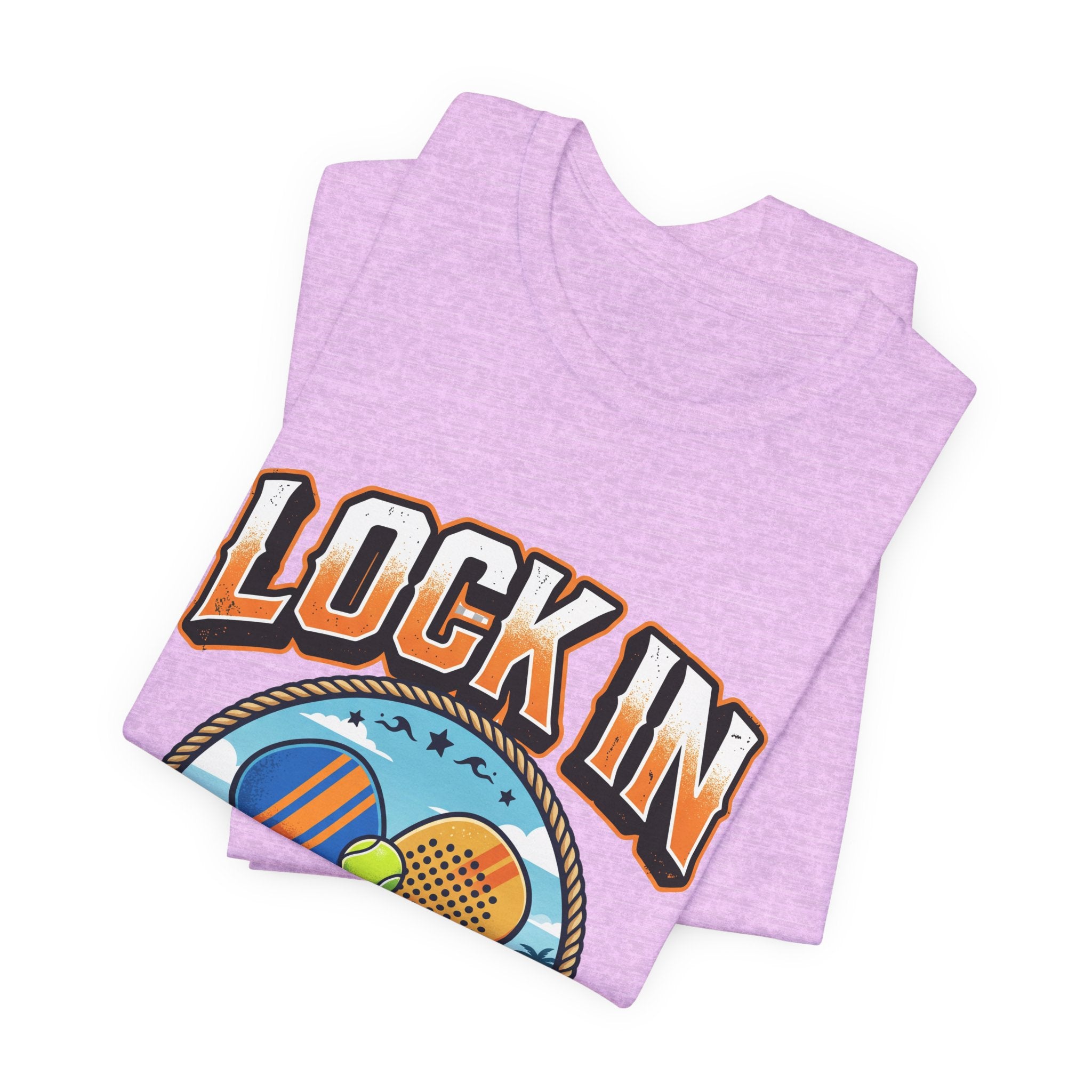 Beach Tennis Tee Shirt | Bold Lock In Crossed Paddles | Unisex Heavy Cotton Tee