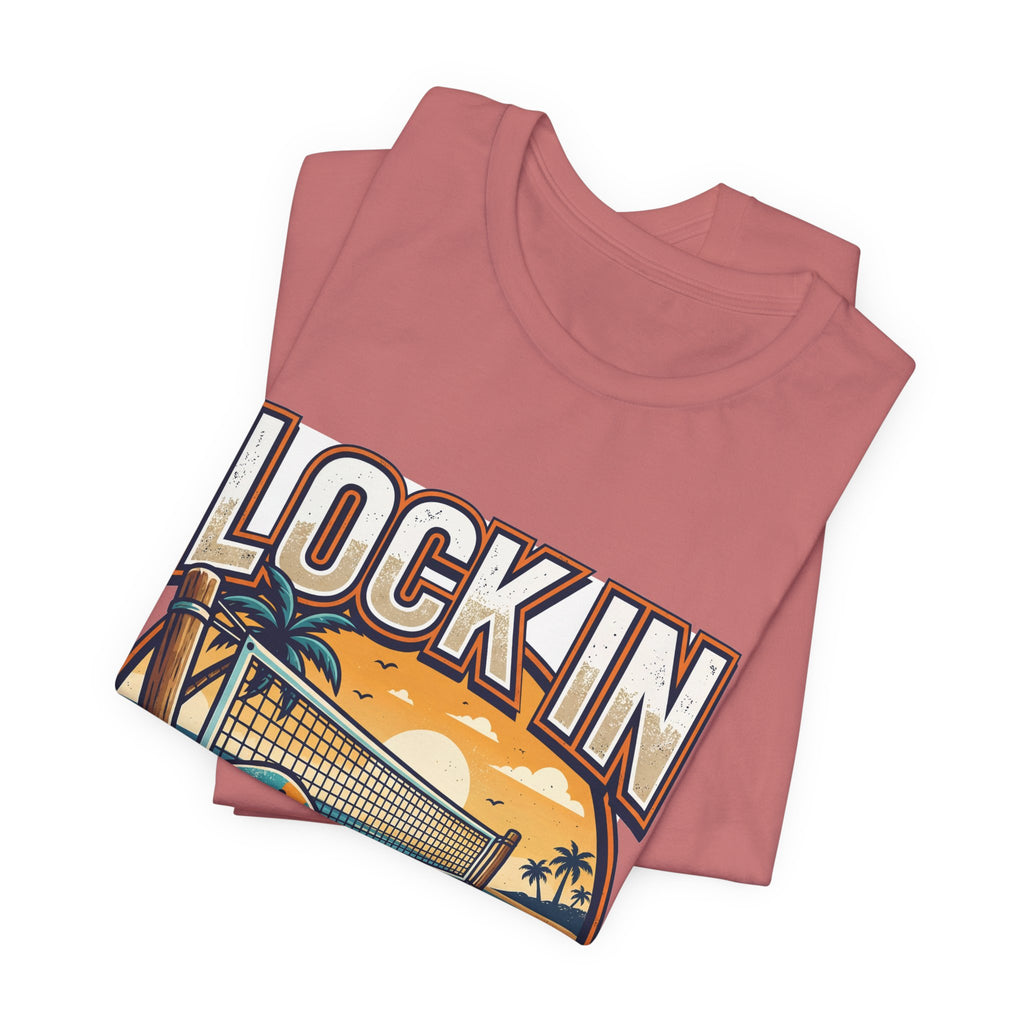 Beach Tennis T-Shirt | Bold Orange Two Paddles Net | Lock In | Unisex Gift