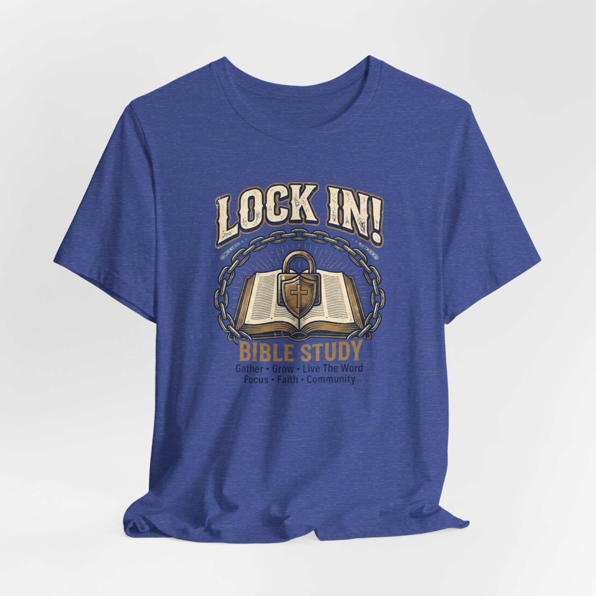 Lock In Bible Study T-Shirt | Christian Community Tee | Faith Gather Grow Shirt Unisex