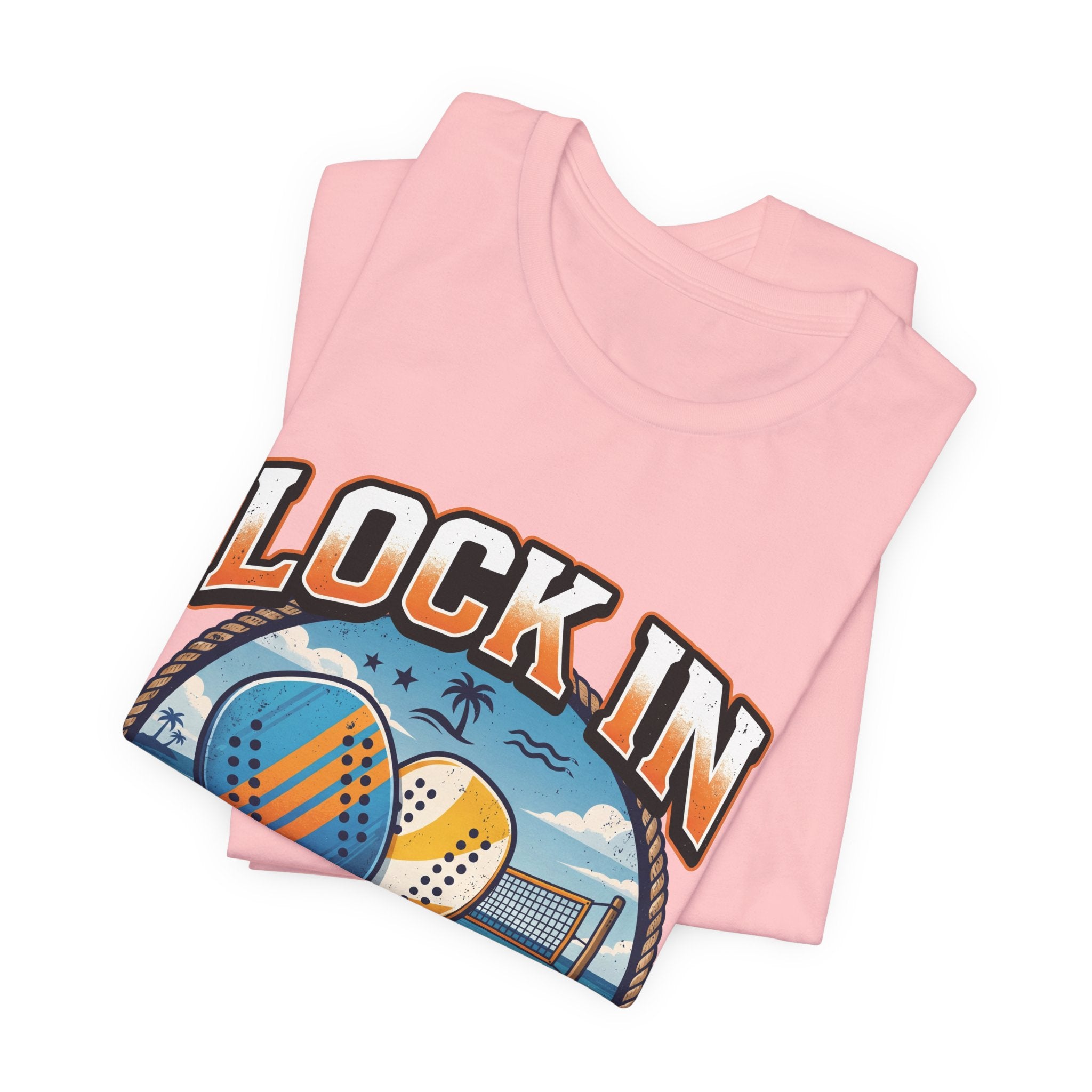 Beach Tennis T-Shirt | Collegiate Two Crossed Paddles | Lock In | Unisex