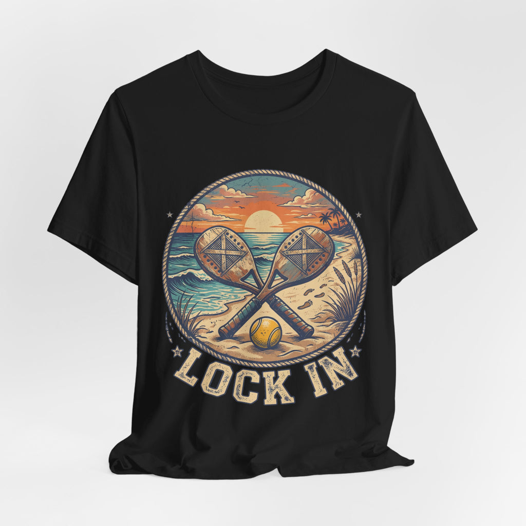 Beach Tennis T-Shirt | Vintage Sunset Paddle Tee | Unisex Heavy Cotton