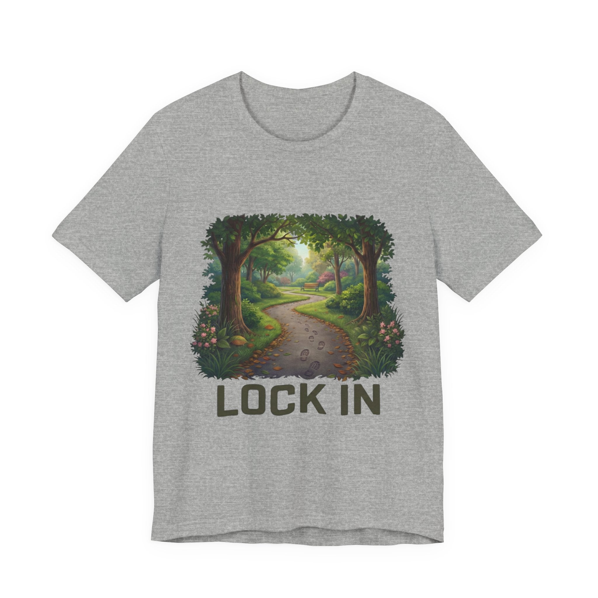 Forest Walk T-Shirt | Footprint Trail Tee | Nature Path Shirt | Lock In Life | Unisex Heavy Cotton Graphic Tee