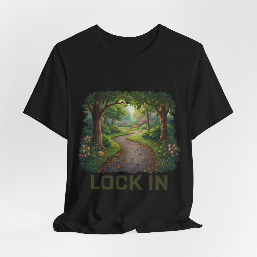 Forest Walk T-Shirt | Footprint Trail Tee | Nature Path Shirt | Lock In Life | Unisex Heavy Cotton Graphic Tee