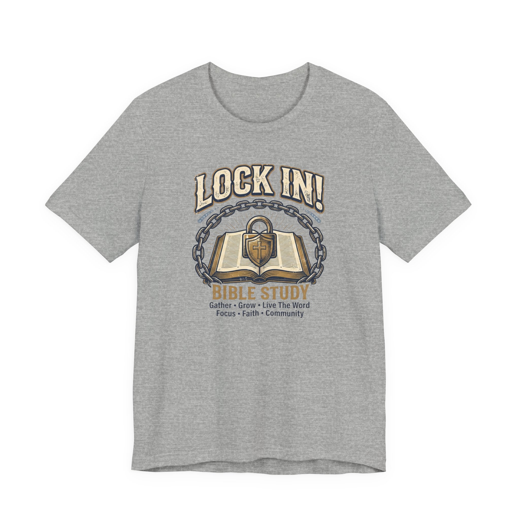 Lock In Bible Study T-Shirt | Christian Community Tee | Faith Gather Grow Shirt Unisex