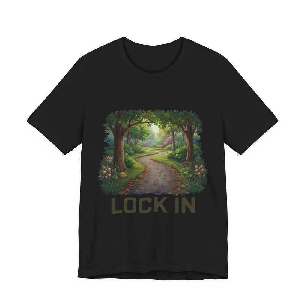 Forest Walk T-Shirt | Footprint Trail Tee | Nature Path Shirt | Lock In Life | Unisex Heavy Cotton Graphic Tee