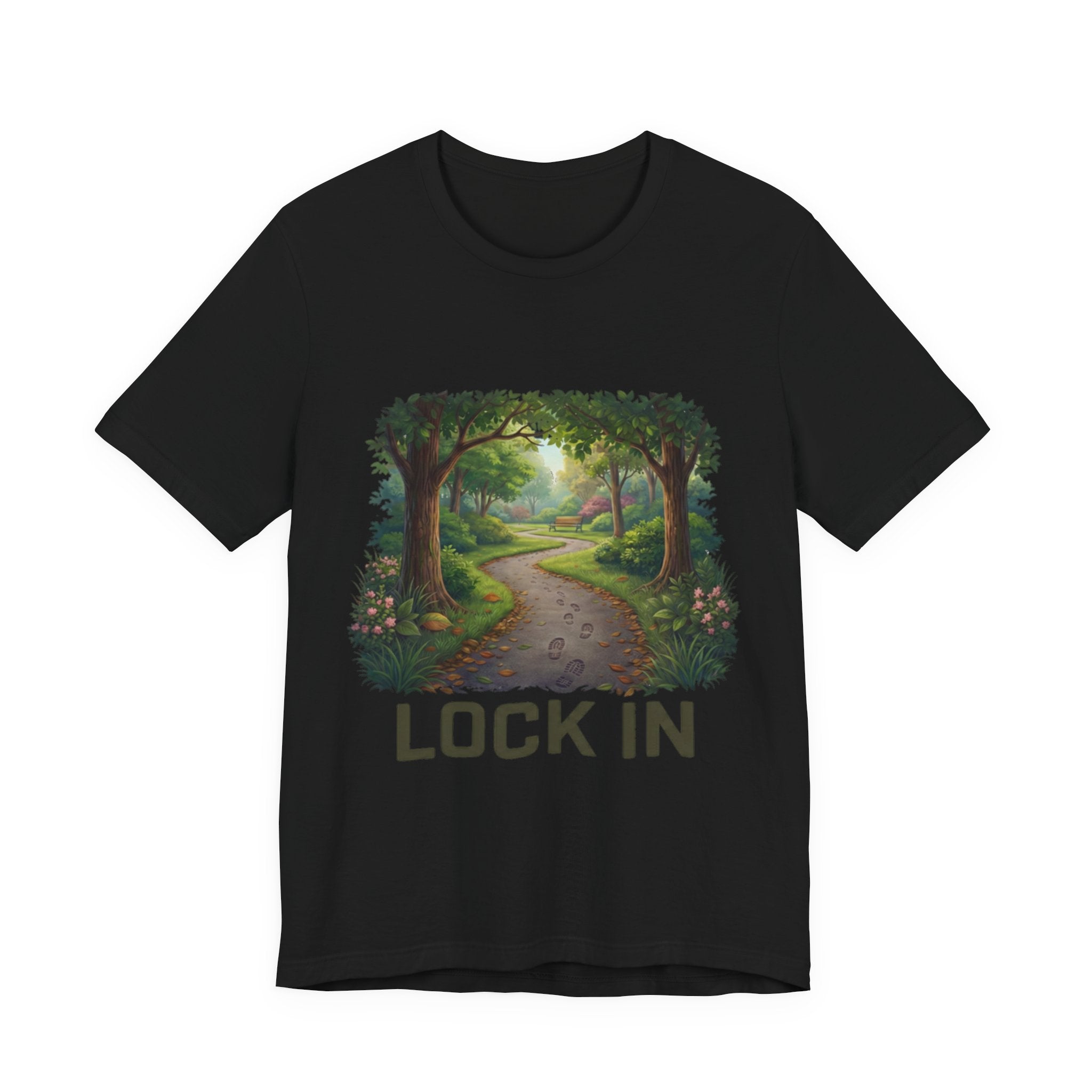 Forest Walk T-Shirt | Footprint Trail Tee | Nature Path Shirt | Lock In Life | Unisex Heavy Cotton Graphic Tee