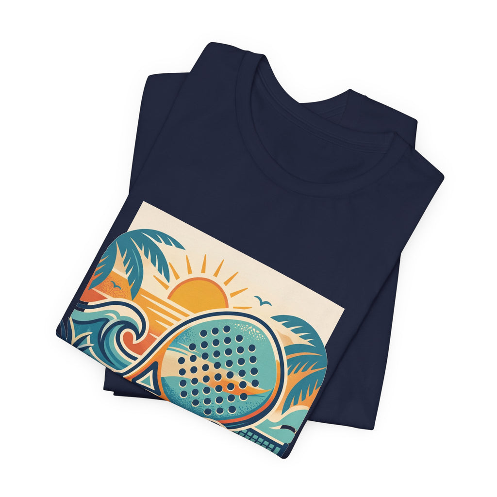 Beach Paddle Tennis T-Shirt | Retro Teal Orange Paddle | Lock In | Unisex Tee Gift