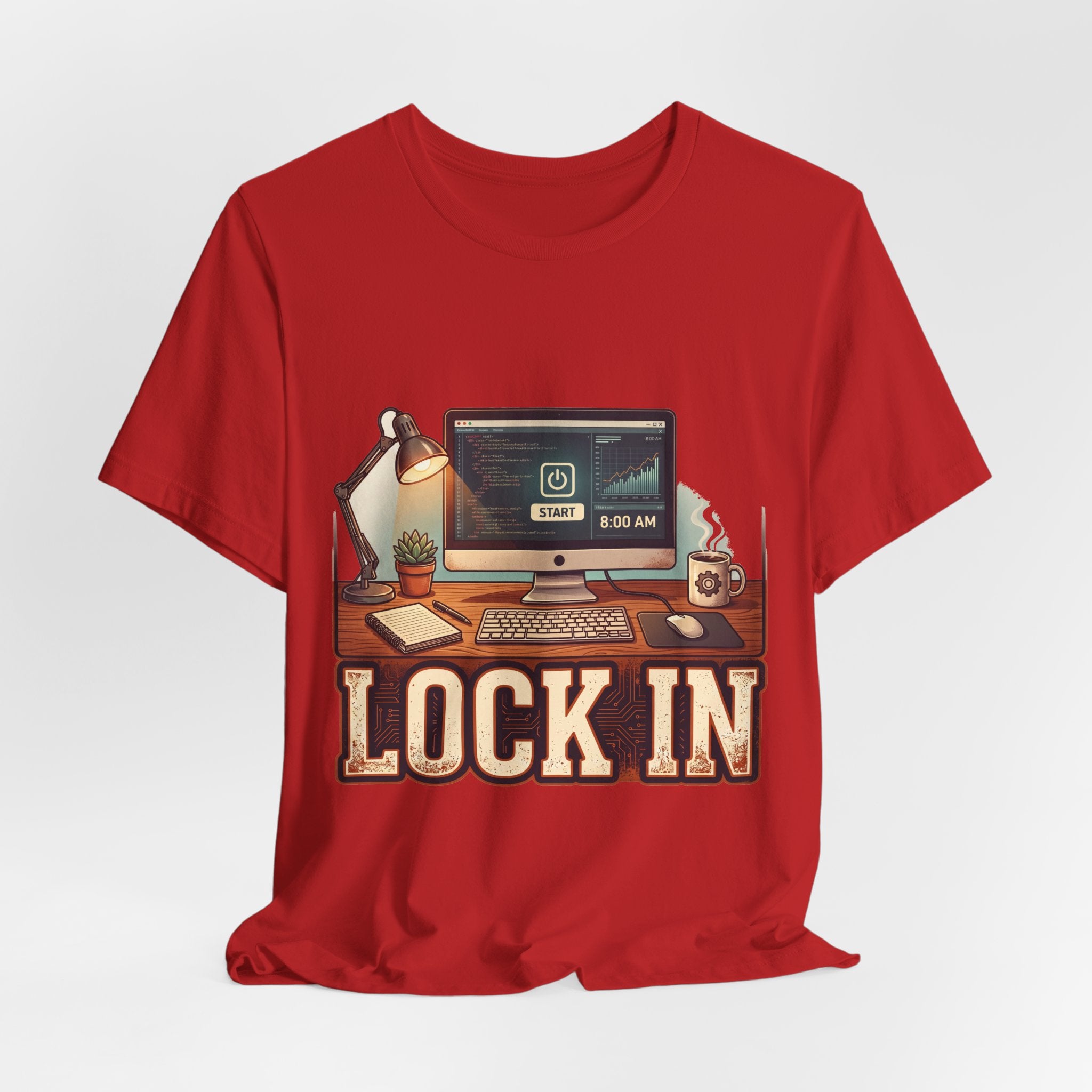 Work Flow T-Shirt | Start Your Day T-Shirt | Hustle T-Shirt | Lock In Circuit Board Unisex Heavy Cotton Graphic Tee
