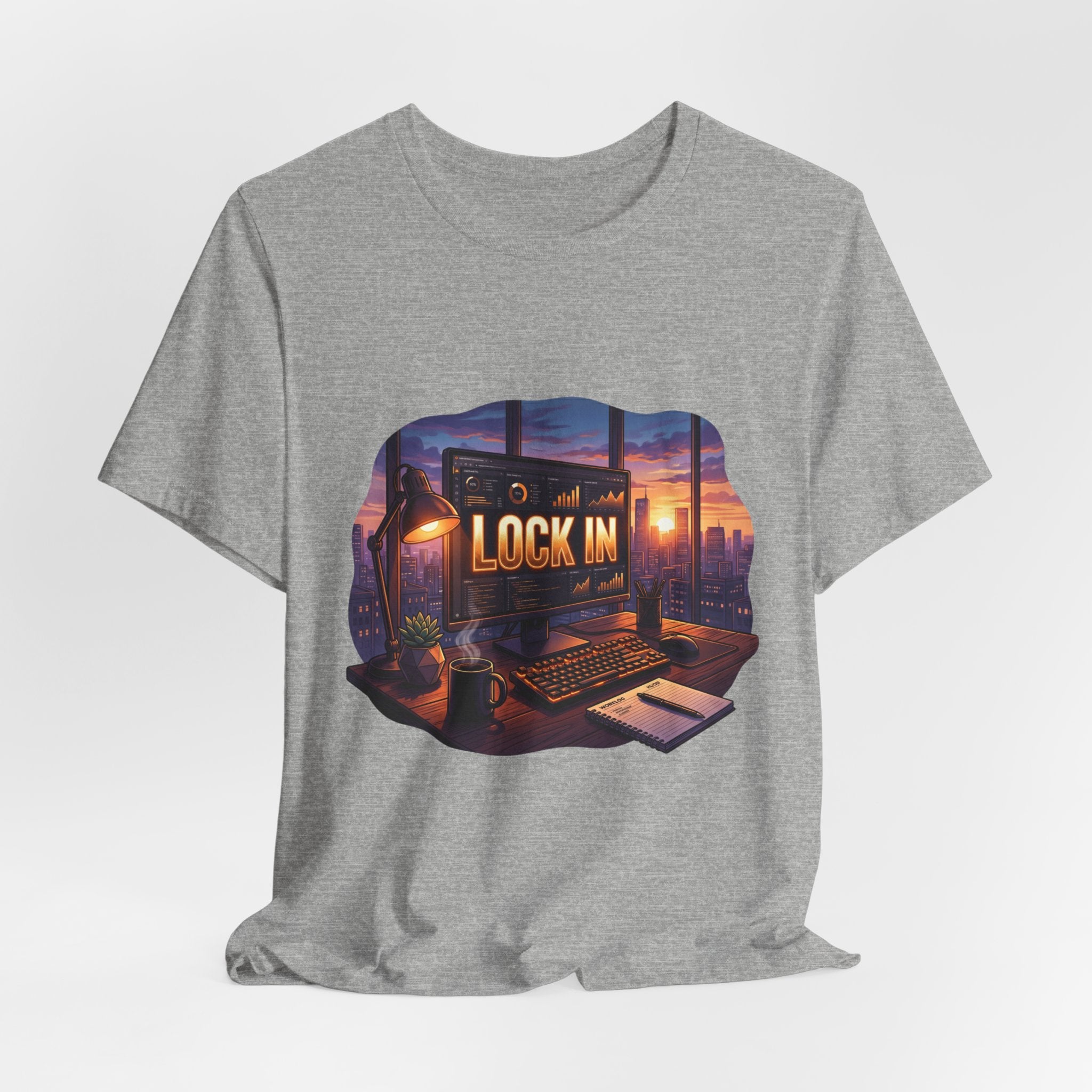Work Flow T-Shirt | Start Your Day T-Shirt | Hustle T-Shirt | Lock In City Dawn Unisex Heavy Cotton Graphic Tee