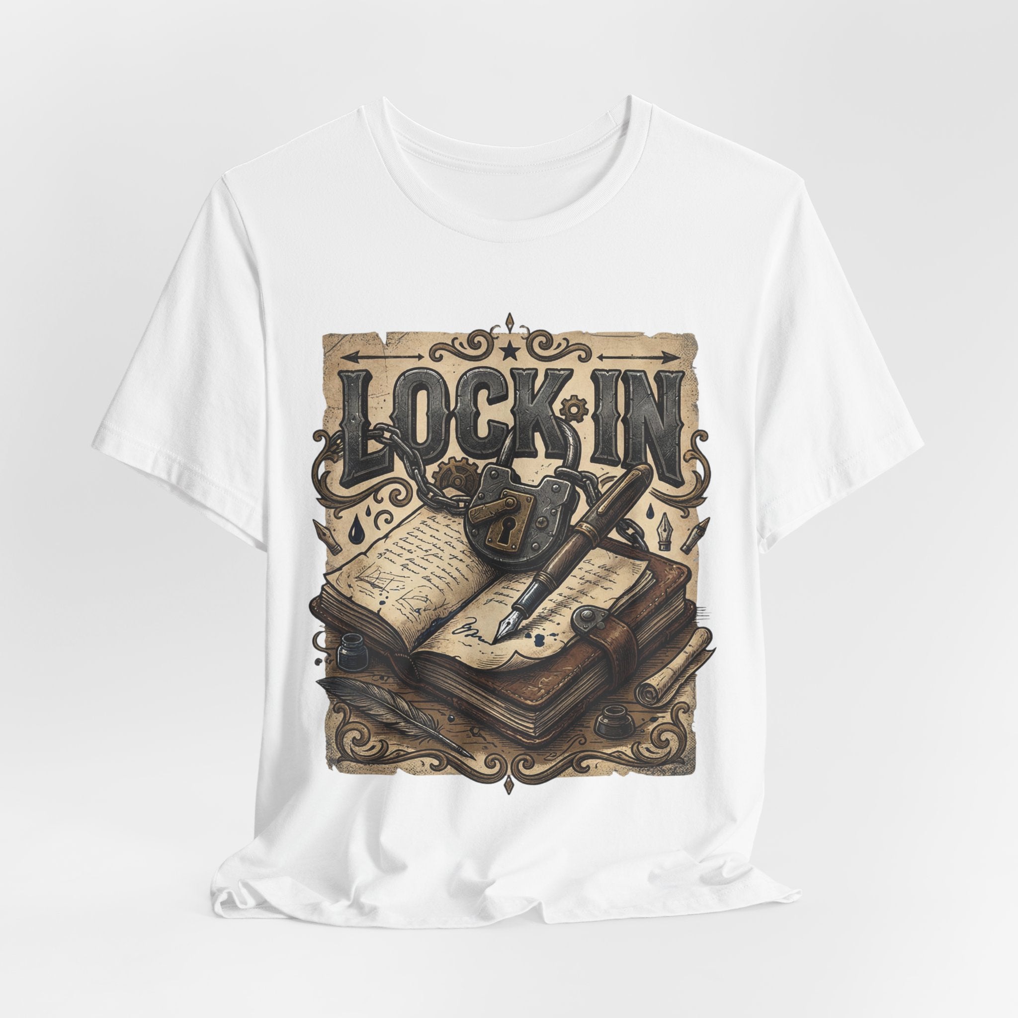 Vintage Journal T-Shirt | Book Lover Tee | Writer Shirt | Lock In Life | Unisex Heavy Cotton Graphic Tee