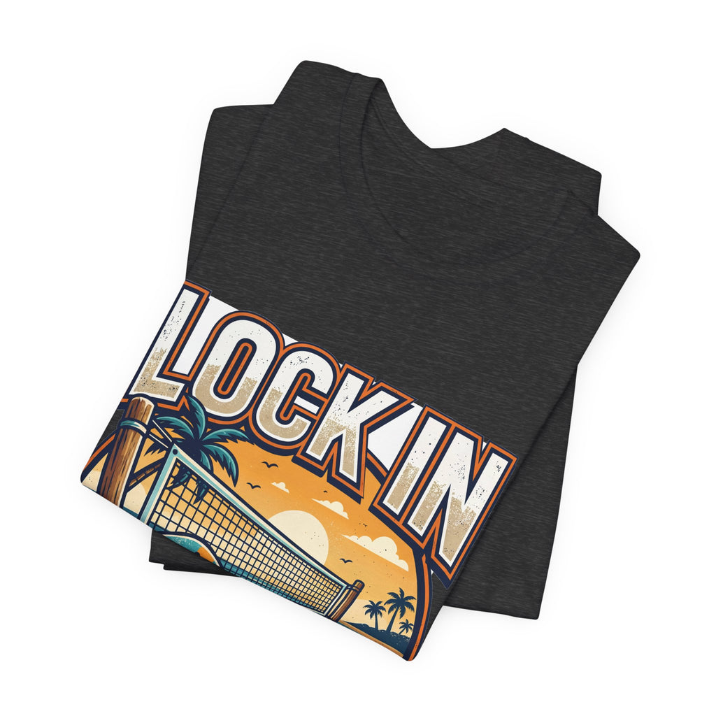 Beach Tennis T-Shirt | Bold Orange Two Paddles Net | Lock In | Unisex Gift