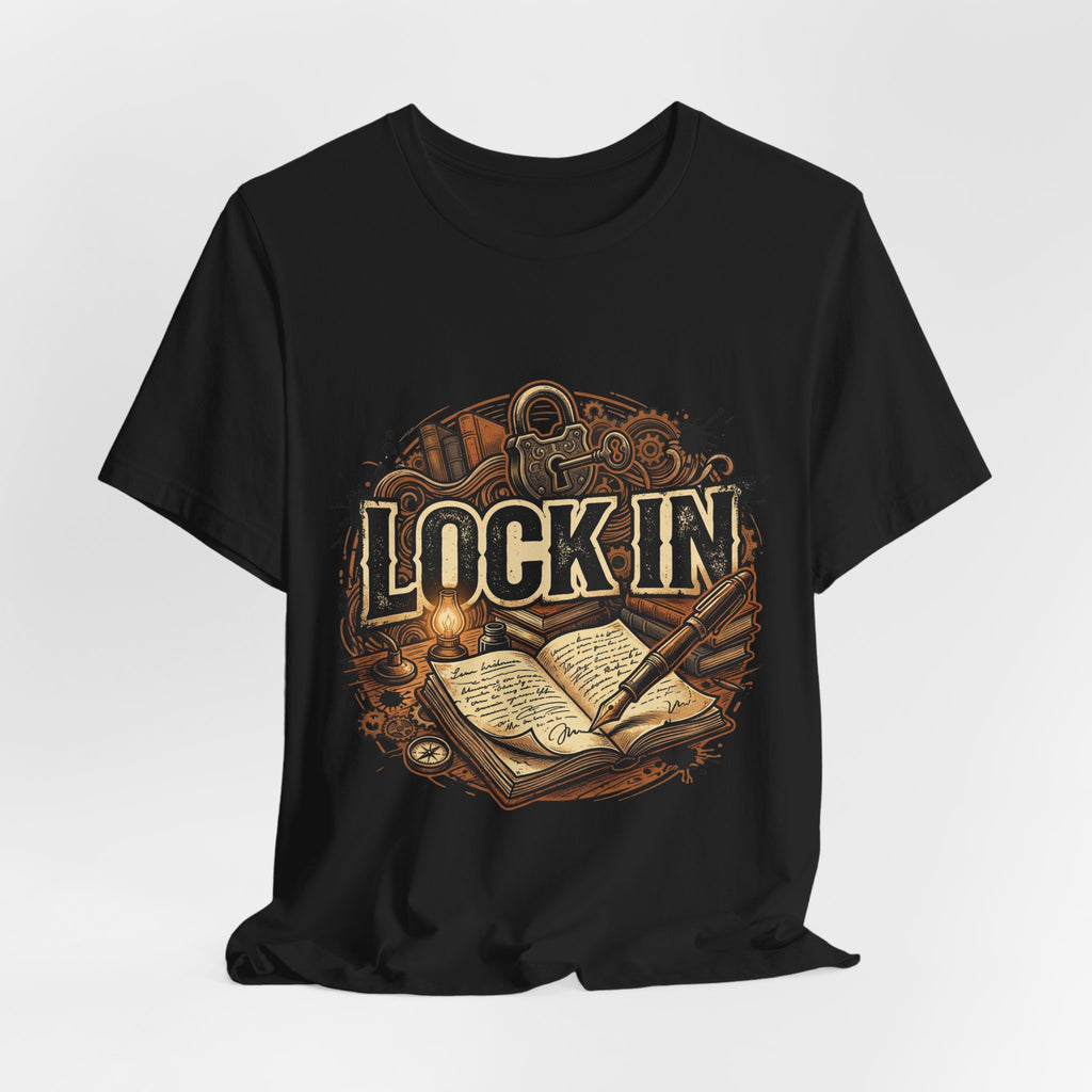 Steampunk Journal T-Shirt | Oil Lamp Tee | Manuscript Shirt | Lock In Life | Unisex Heavy Cotton Graphic Tee