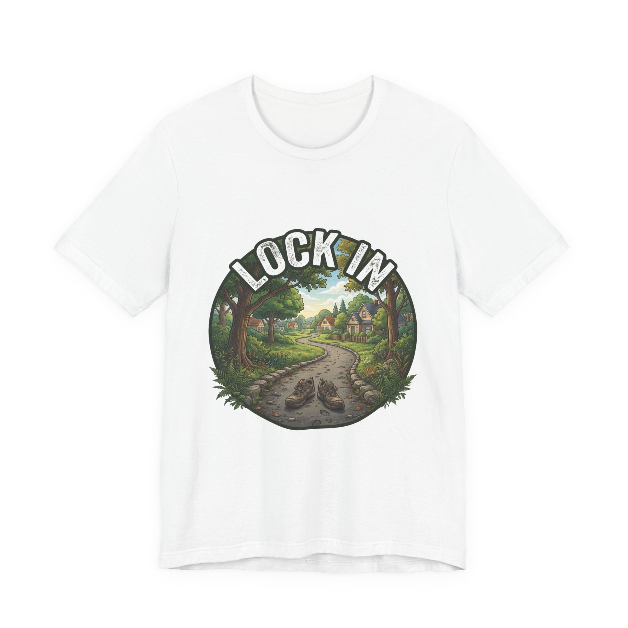 Walking Trail T-Shirt | Nature Path Tee | Outdoor Hiking Shirt | Lock In Life | Unisex Heavy Cotton Graphic Tee