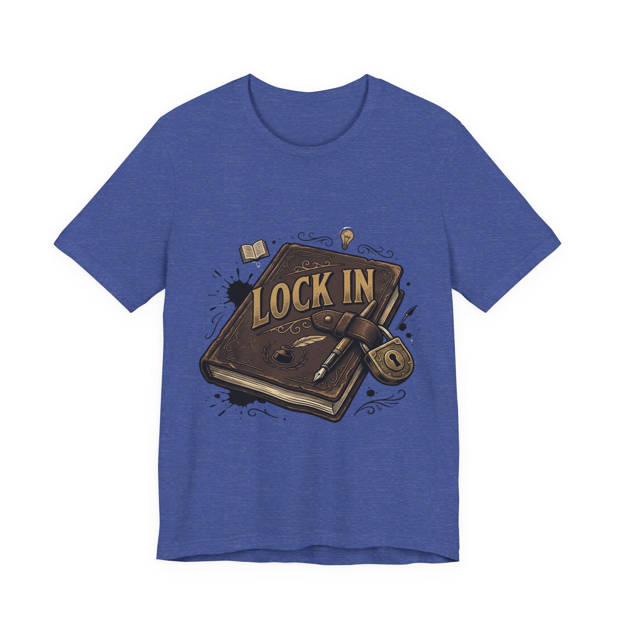 Dark Leather Journal T-Shirt | Ink Splatter Tee | Writer Shirt | Lock In Life | Unisex Heavy Cotton Graphic Tee